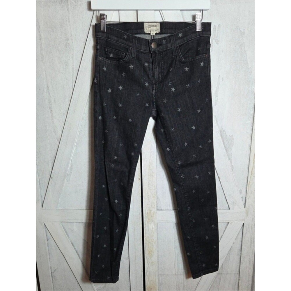 Current/Elliot The Stiletto Washed Black Mini Stars Skinny Jeans Size 27